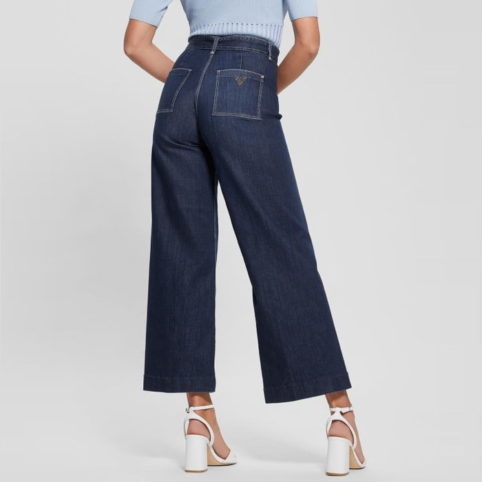 Jeans Dakota - coupe ample - sans couture - bleu denim foncé