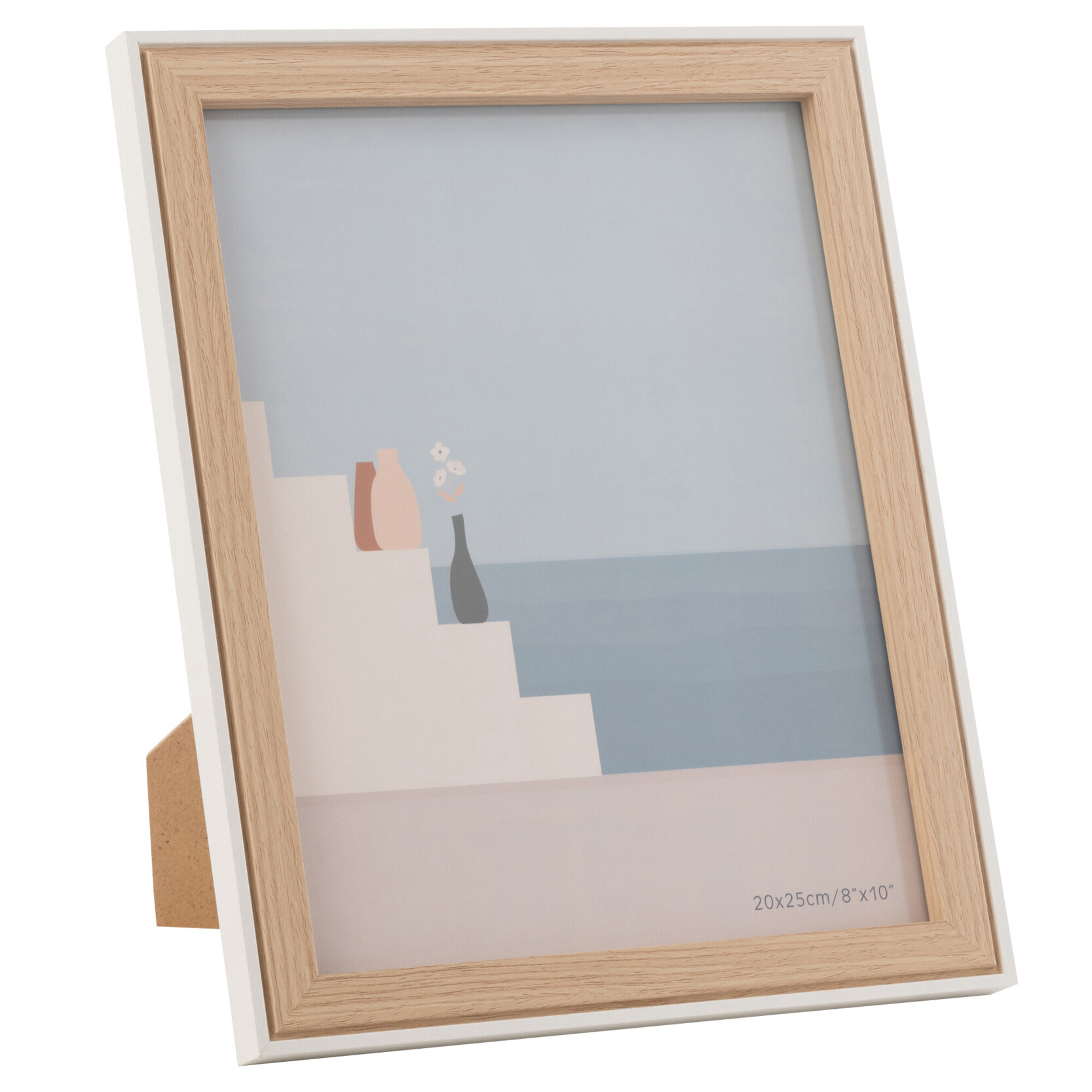 J-Line cadre photo Chloé - mdf - naturel/blanc