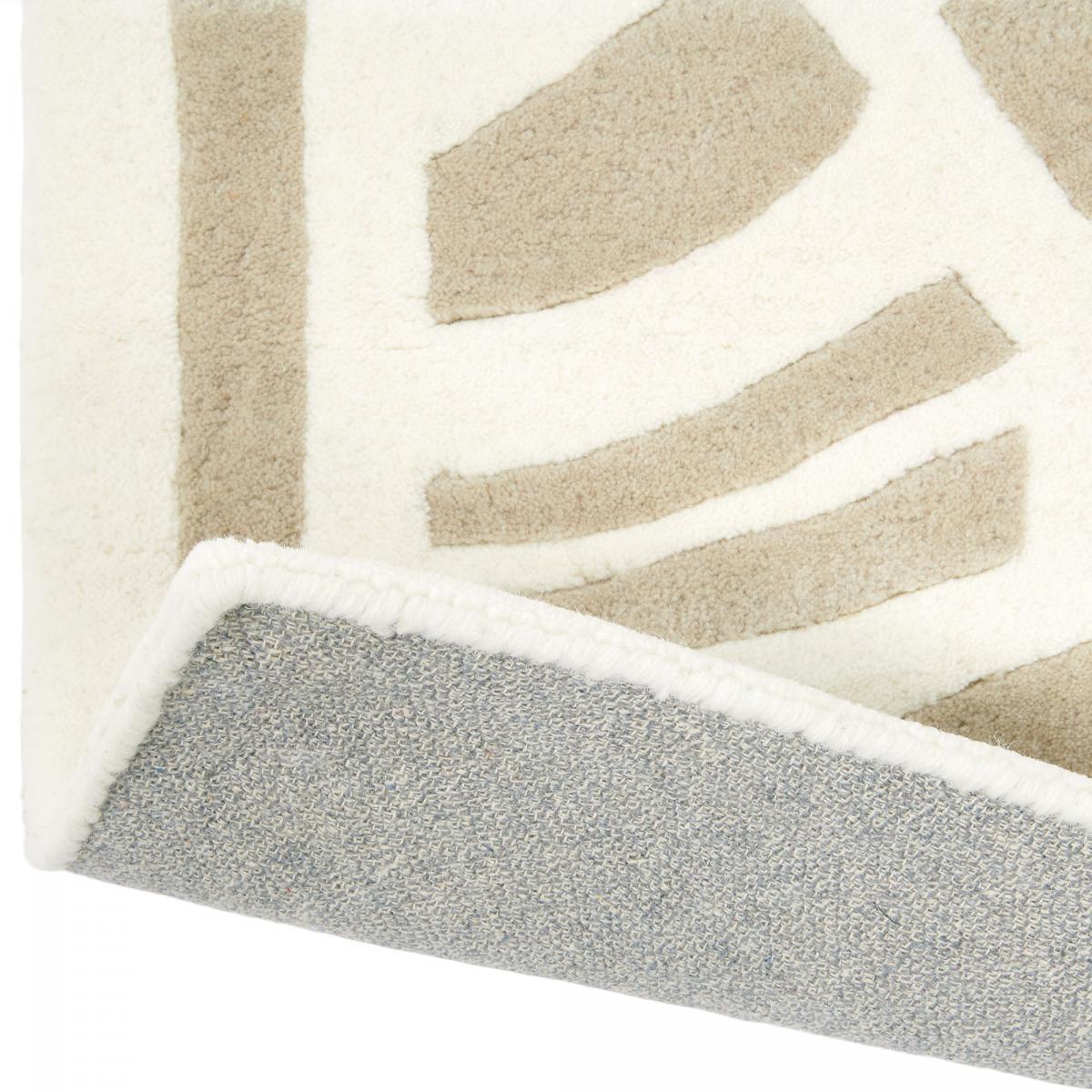 Tapis salon et chambre fait à la main en laine motif faux uni YOIL