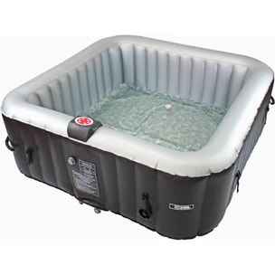 Spa gonflable avec cercle flottant LED "Nice" - 6 places - Gris/Noir