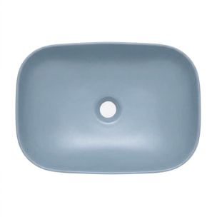 Vasque à poser 45,5 x 32,5 cm - bleu foncé mat - sans trop-plein - SAT Infinitio