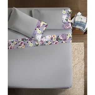 Completo letto Armonie IPERSAN Puro Cotone Ramage Grigio