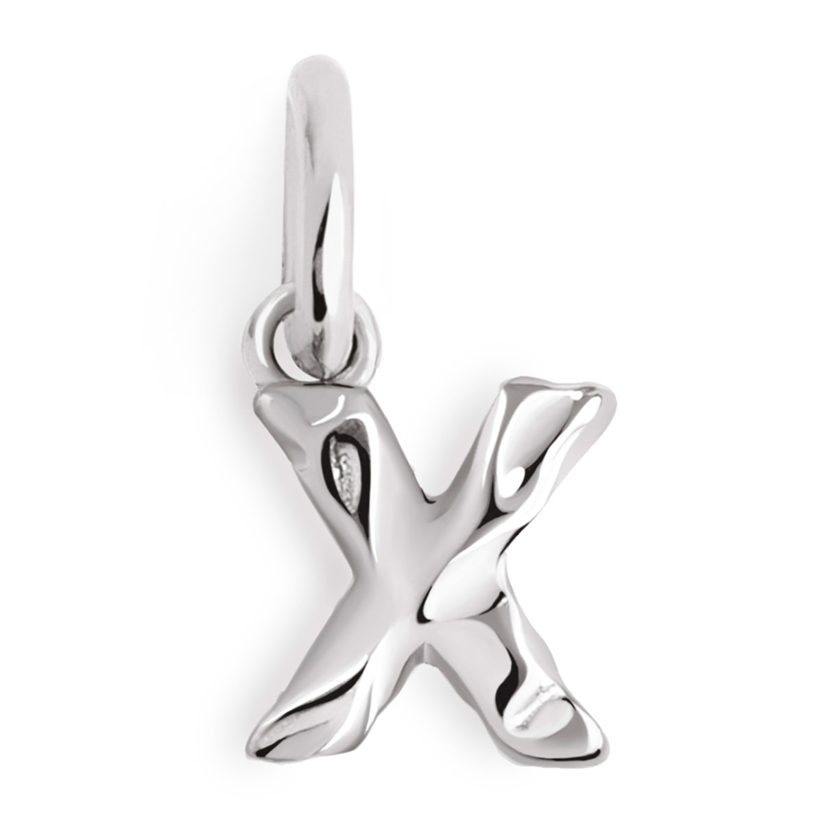 Charm Letter Organic in Argento