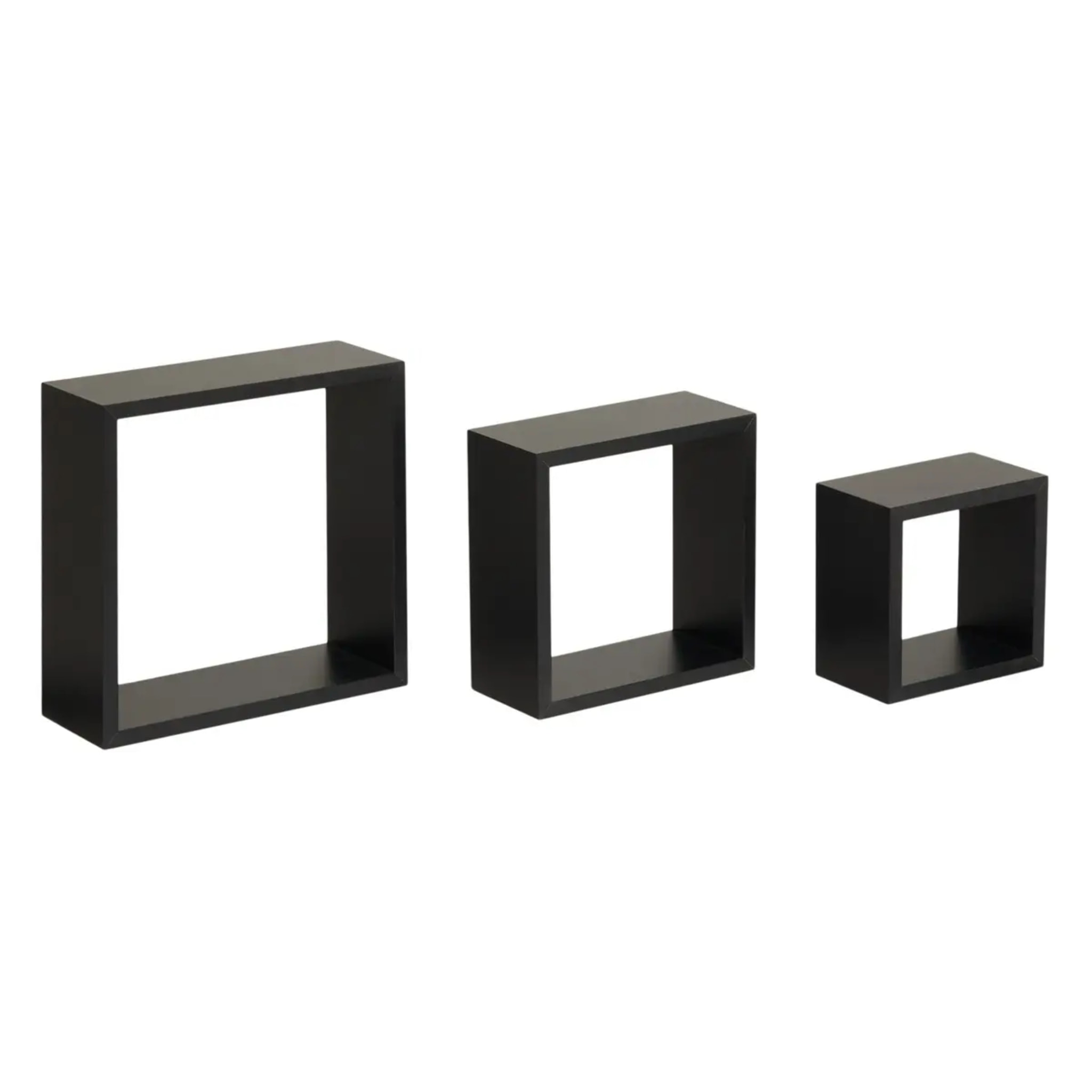 3 petites étagères murales "Fixy" cube noir