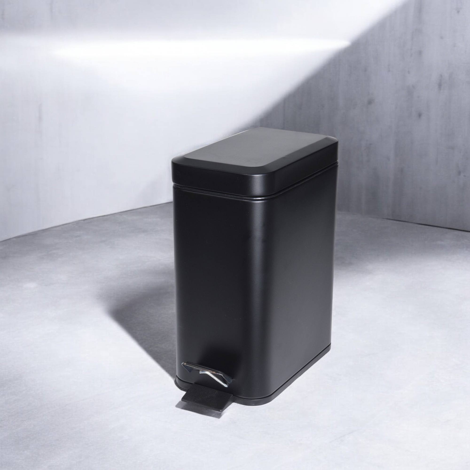 Well home cubo de basura con pedal de 5l en metal color negro