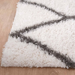 Tapis Shaggy longues mêches et aux motifs traditionnels Berbères