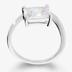 Anello Solitario con Cubic Zirconia a Baguette