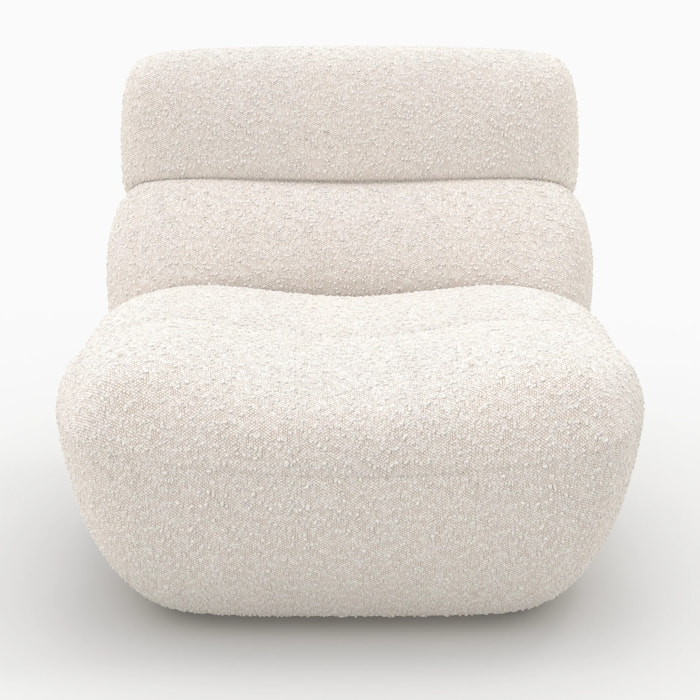 Fauteuil en tissu bouclé blanc - Teddy