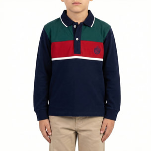 Polo special bicolore con logo ricamato