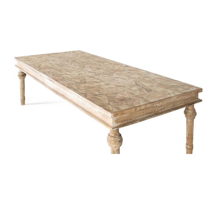 Mesas de Comedor de Madera de Mango 200 Cm Estilo Rústico Vintage