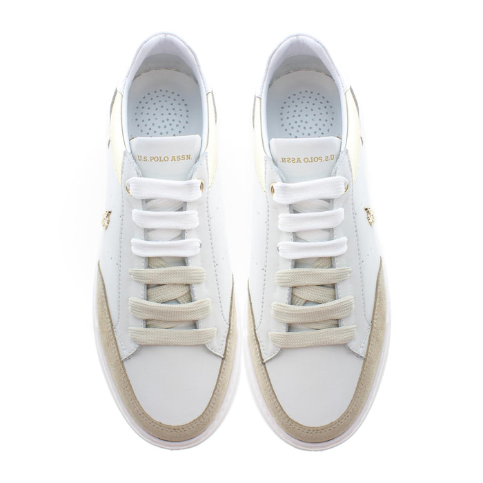 Sneakers U.S. Polo Assn Light Beige- Gold