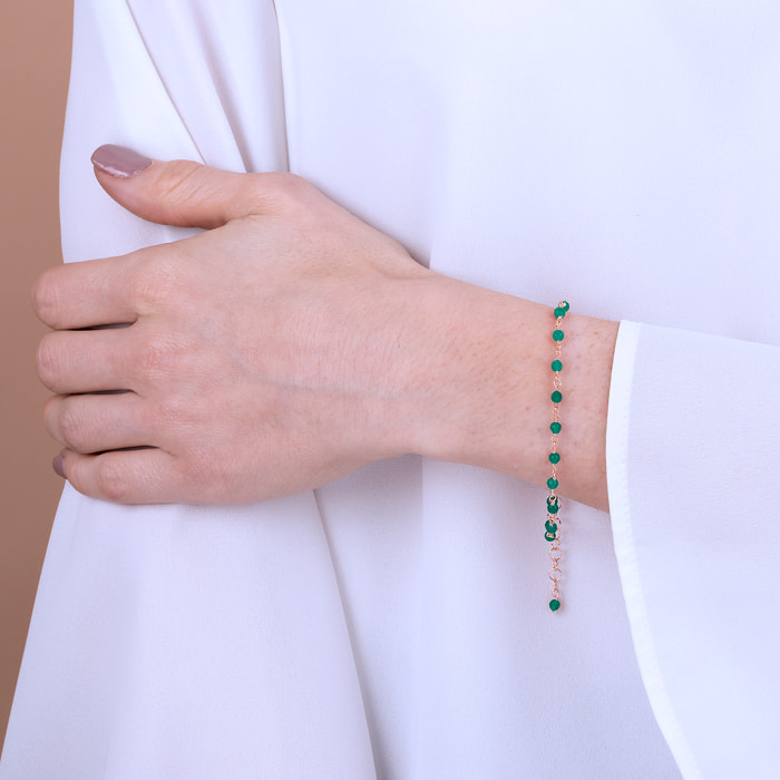 Bracciale Rosario con Pietra Naturale Agata Verde