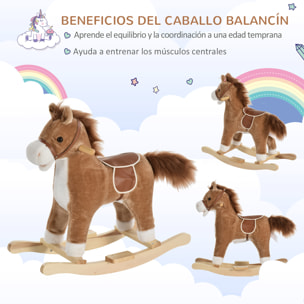 Caballo Balancín con Boca y Cola Marrón