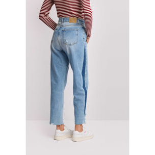 Kocca - Pantaloni stile boyfriend con inserto laterale Donna, Denim