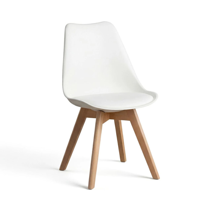 Pack 4 sillas de comedor en blanco 83x49 cm Beench Blanco