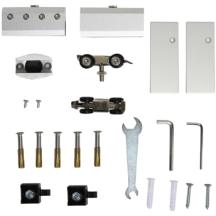 Puerta Corredera 77,5x205 cm Puerta Corrediza de Cristal con Riel Silenciosa para Sala de Estar Comedor Translúcido