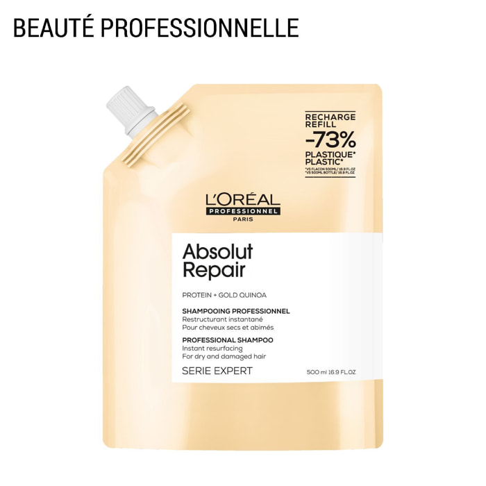 Série Expert Absolut Repair - Recharge Shampoing réparateur pour cheveux secs et abîmés