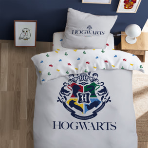 Parure de lit imprimée 100% coton BIO, HARRY POTTER HOGWARTS PRIDE