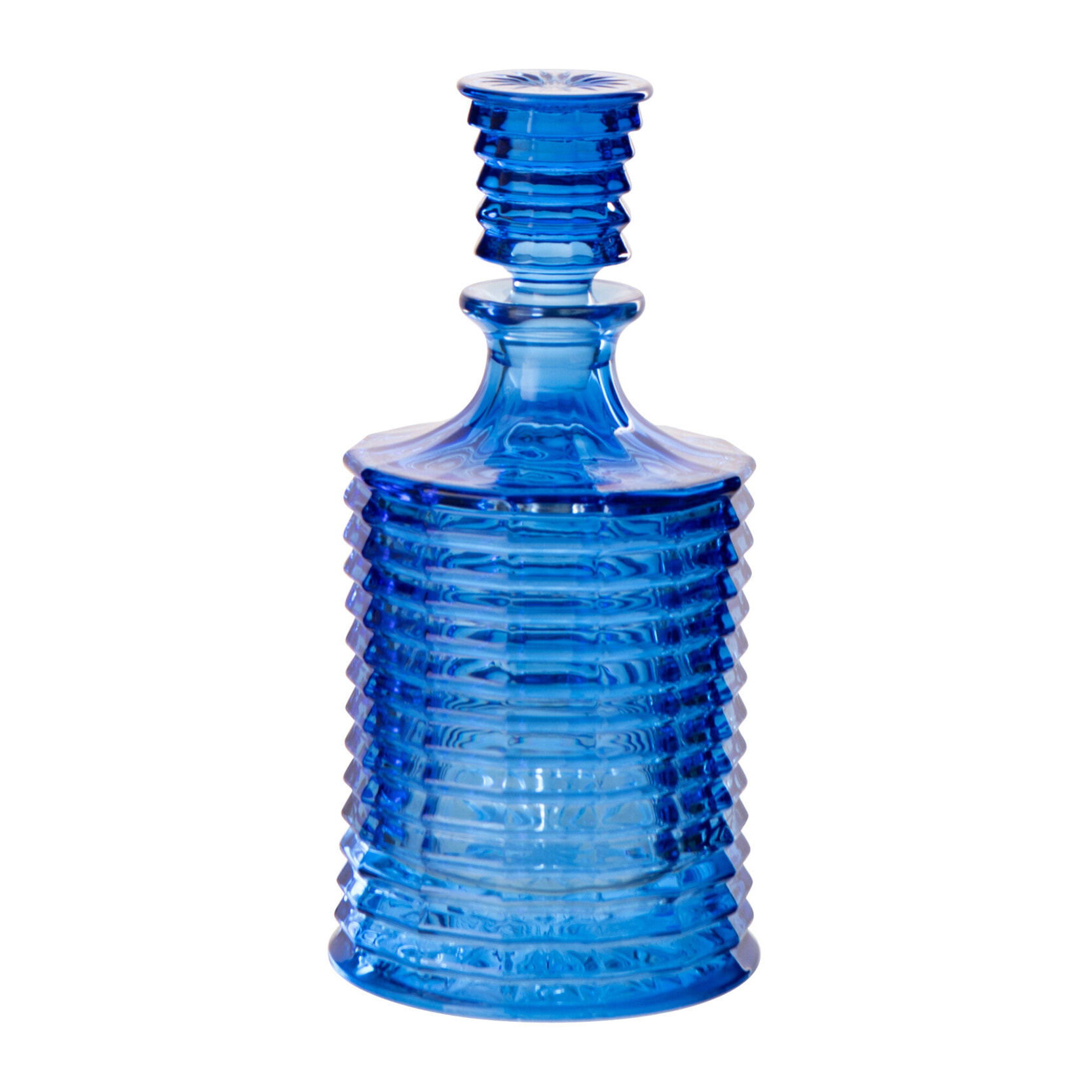 J-Line Carafe Cotelé - verre - bleu cobalt