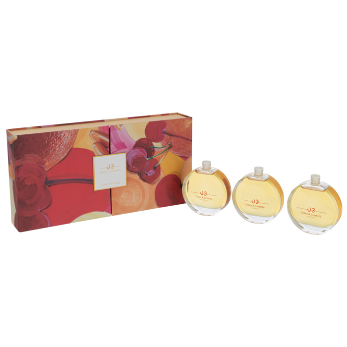 J-Line huile parfumée + bâtons Tequila Sunrise - verre - mix - boîte de 3