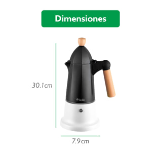 Cafetera de aluminio, 6 tazas, black & white Benetton