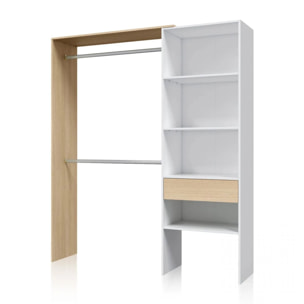 Armario Vestidor Aura Blanco Artik (Blanco Mate) - Roble Canadian