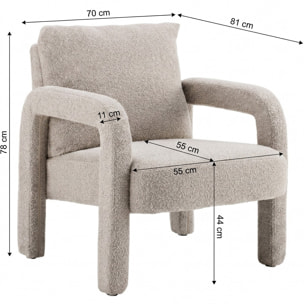 fauteuil en tissu bouclé - NIKO