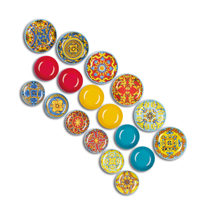Servizio piatti 18 pezzi Excelsa – Trinacria, Porcellana Multicolore