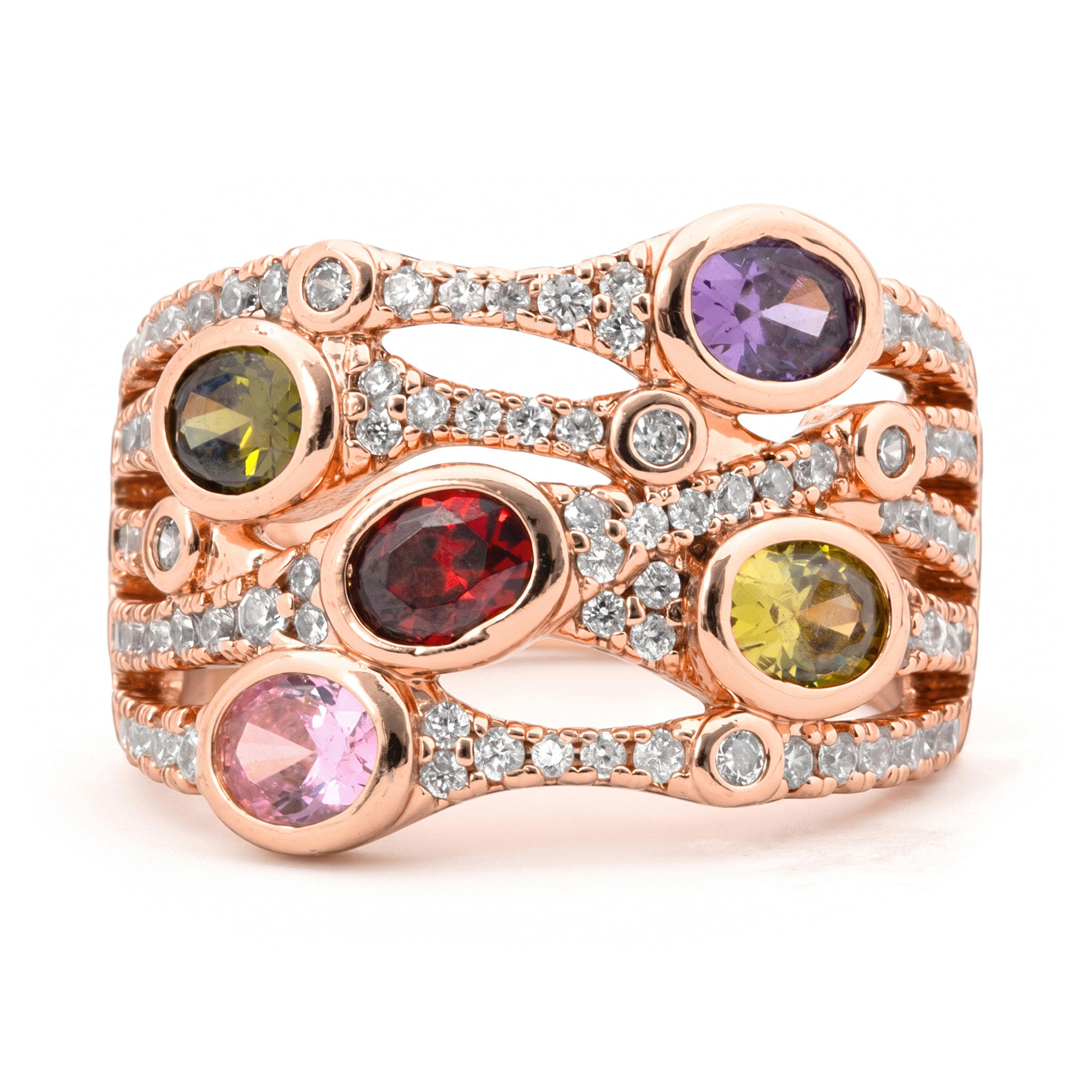 Anillo Doncu acabado oro rosa 18k