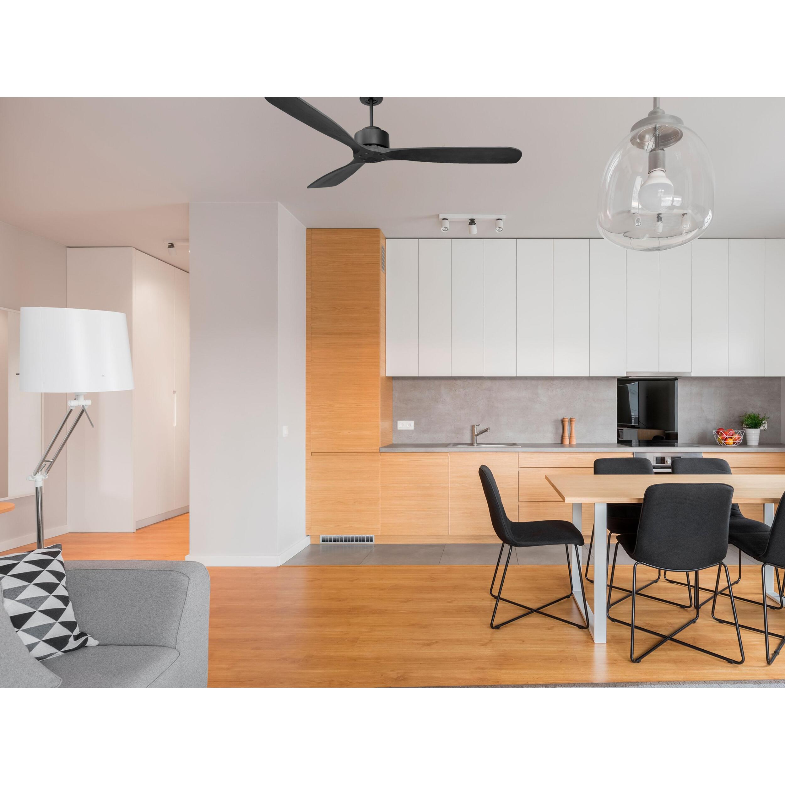 Ventilateur de plafond ø166 cm avec Wifi Réversible Hypersilence 40   W Noir