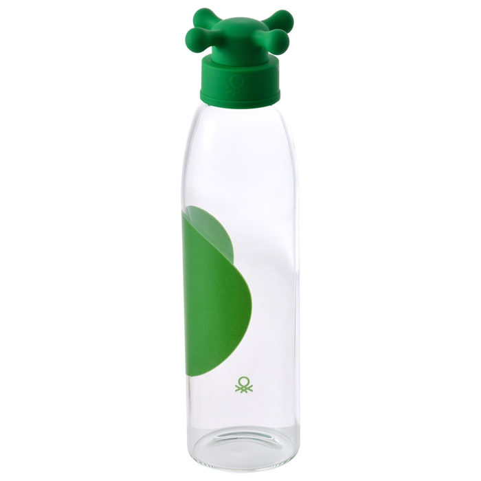 Botella de agua 500ml borosilicato tapa verde de grifo rainbow be