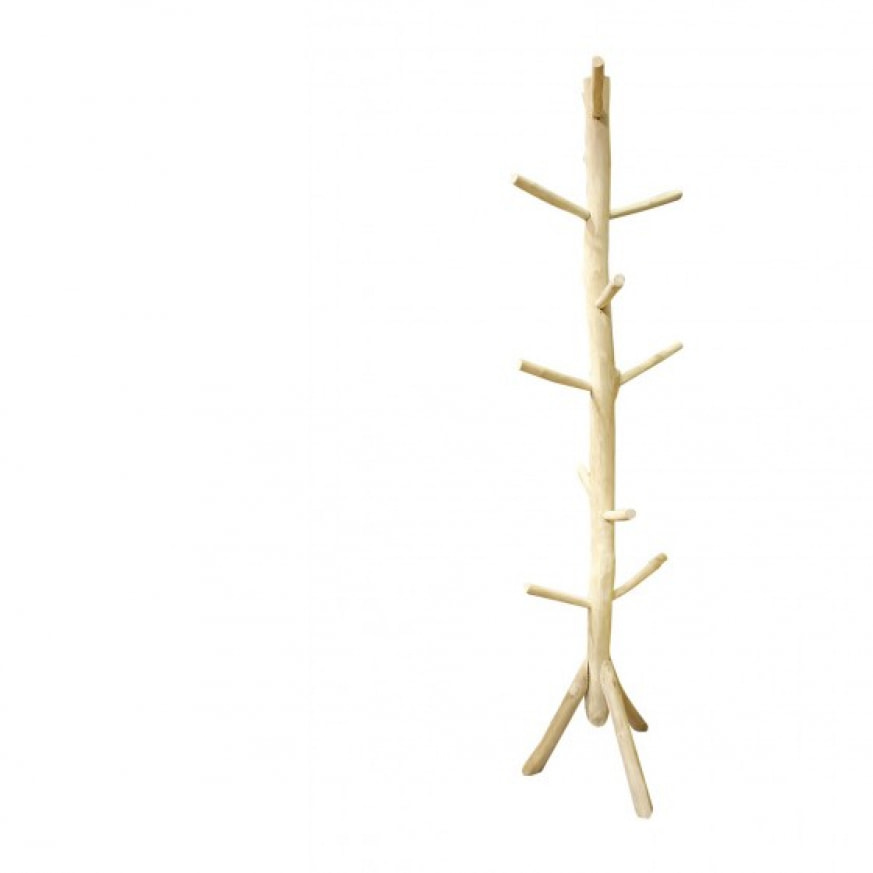 Porte-manteau branches en bois brut sur socle - YOTA