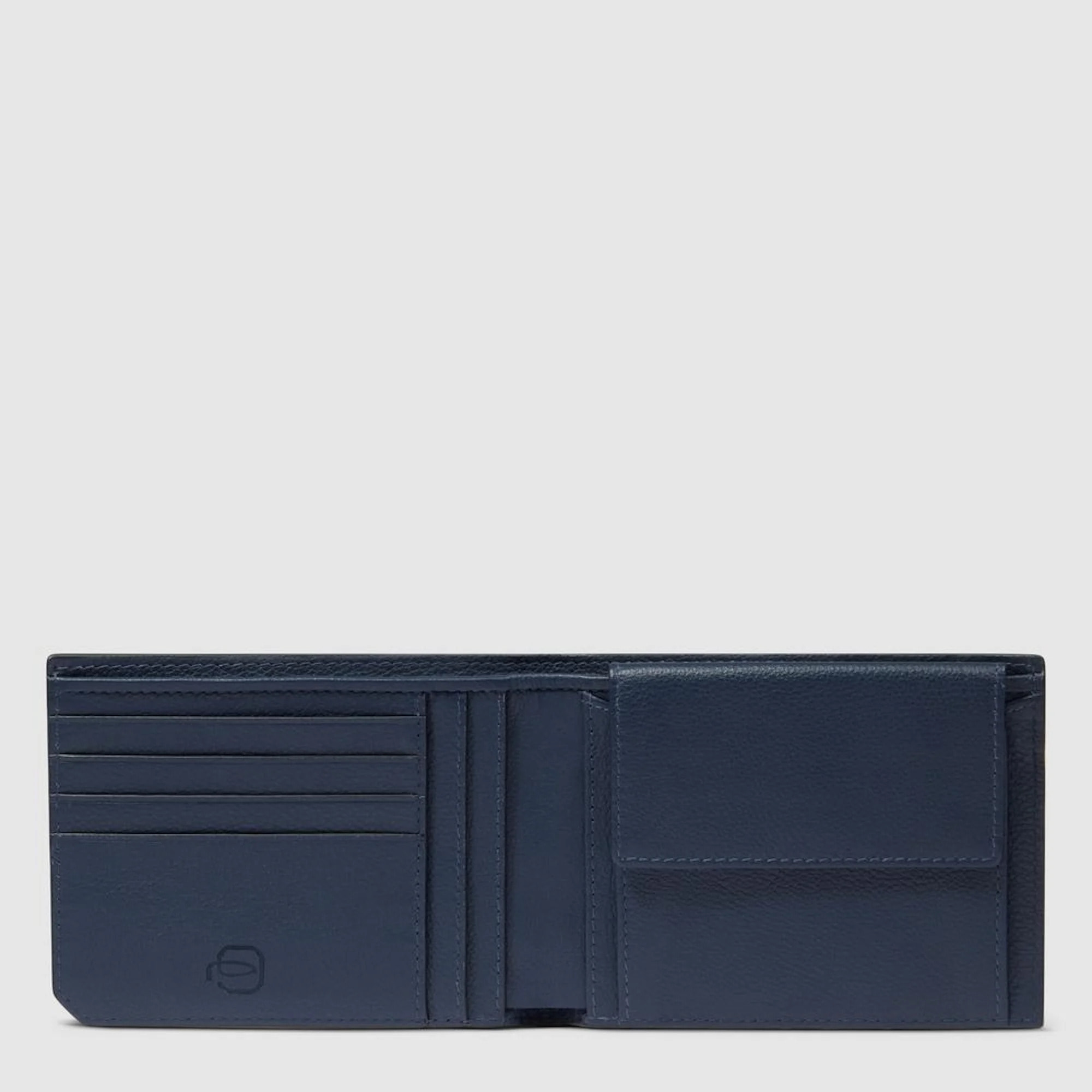 Piquadro Portafogli in pelle con portamonete, schermato con protezione RFID