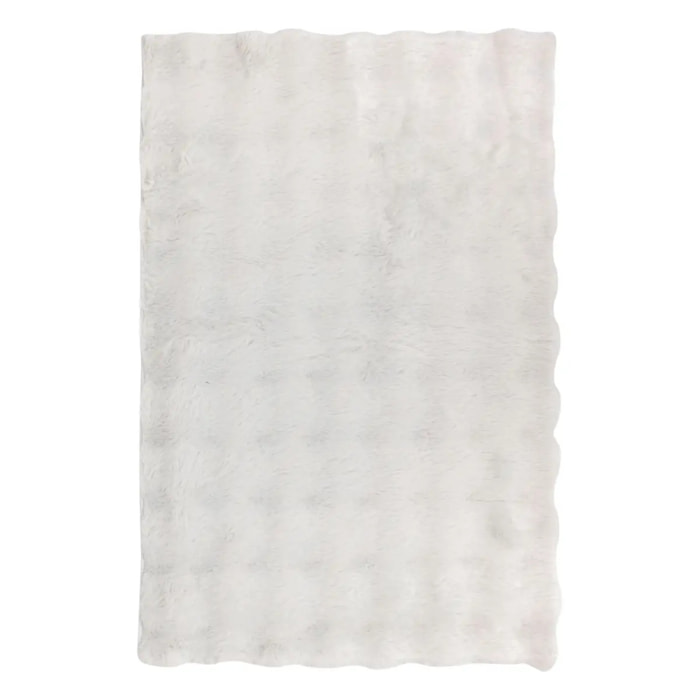 Tapis fausse fourrure 3D Zephy blanc 90x60cm