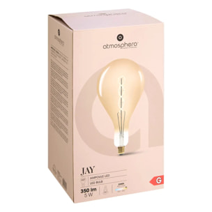 Ampoule LED "Poire" ambrée - filament torsadé E27