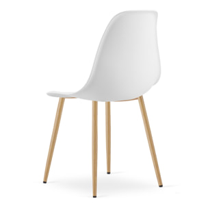 Set di 2 sedie scandinave WAT bianche con gambe effetto legno