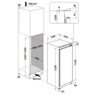 Réfrigérateur 1 porte encastrable WHIRLPOOL ARG8672