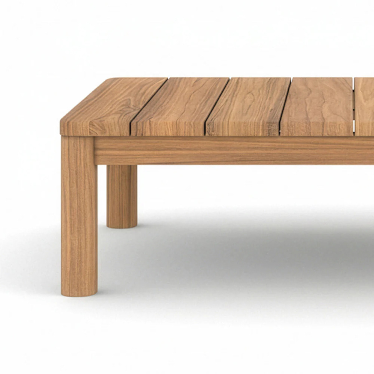 Salon de jardin 4 personnes en teck massif et tissu rayé gris - Nadila