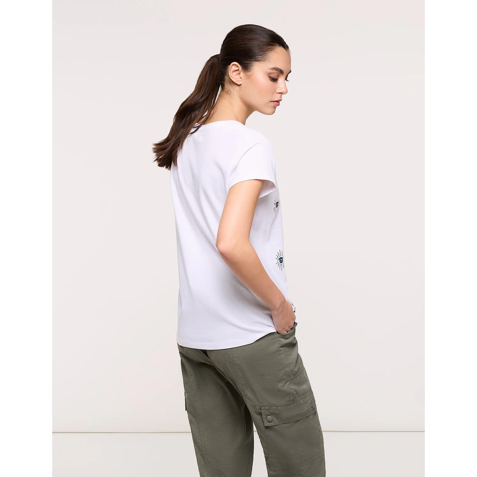 Camiseta Manga Corta Blanco - Olhosa