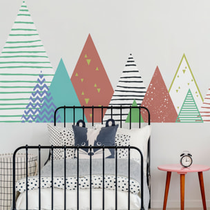 Stickers muraux enfants - Décoration chambre bébé - Autocollant Sticker mural géant enfant montagnes scandinaves BECKA