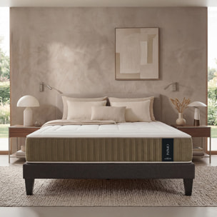 Matelas Opaline Mémoire de Forme & Mousse Polyuréthane Supersoft, 30 cm, Soutien Ferme, 4 poignées, Garantie 10 ans.