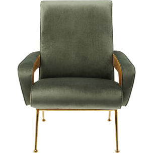 Fauteuil Luna velours vert Kare Design