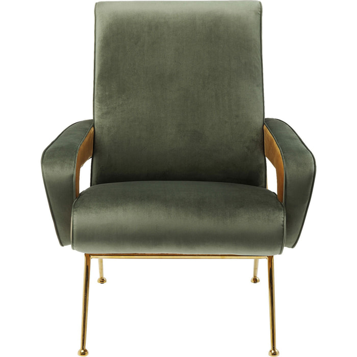 Fauteuil Luna velours vert Kare Design