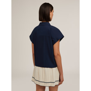 Motivi - Camicia kimono in cotone - Blu