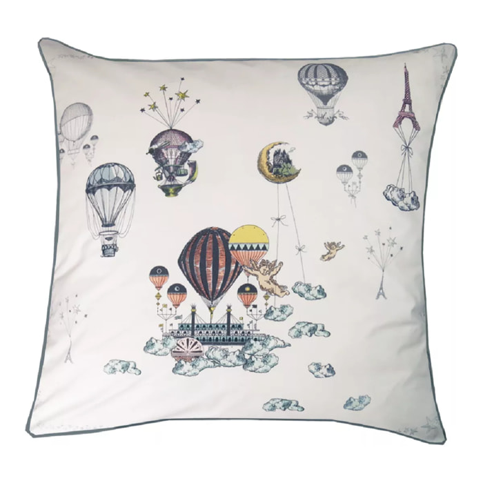 Taie d'oreiller Ballons en voyage vintage