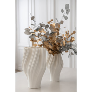 J-Line Vase Impression 3D - grès - blanc - small