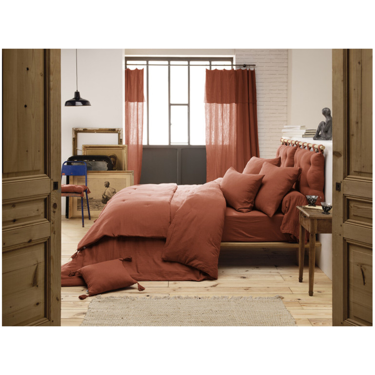 Housse de couette en gaze de coton 220 x 240 cm - 10 coloris - GAIA