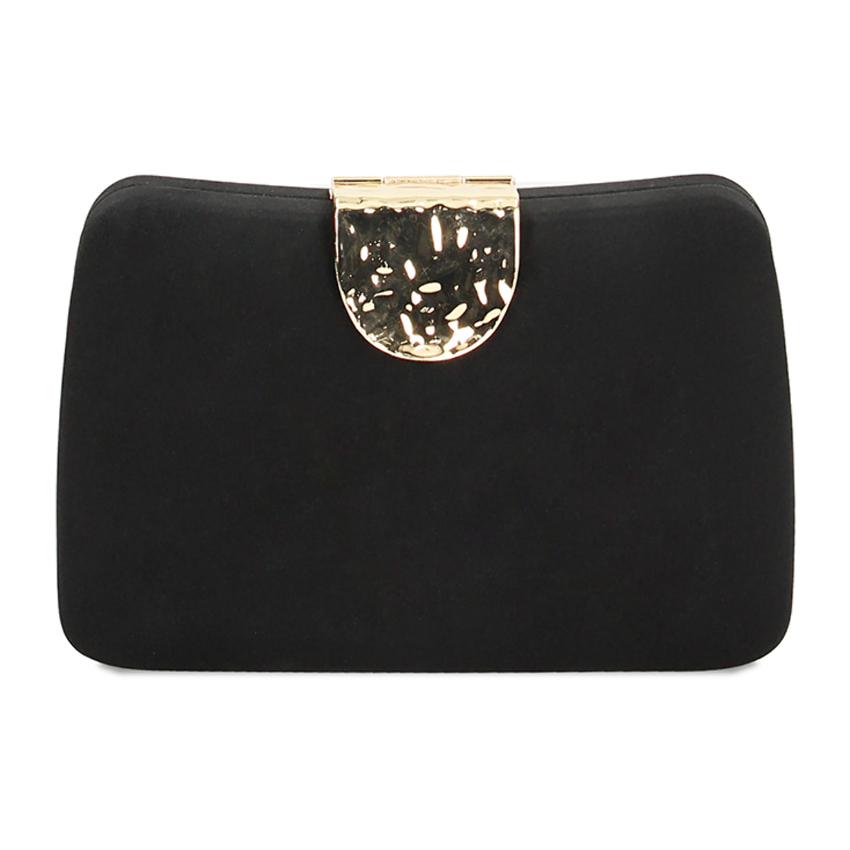 Clutch nera in tessuto