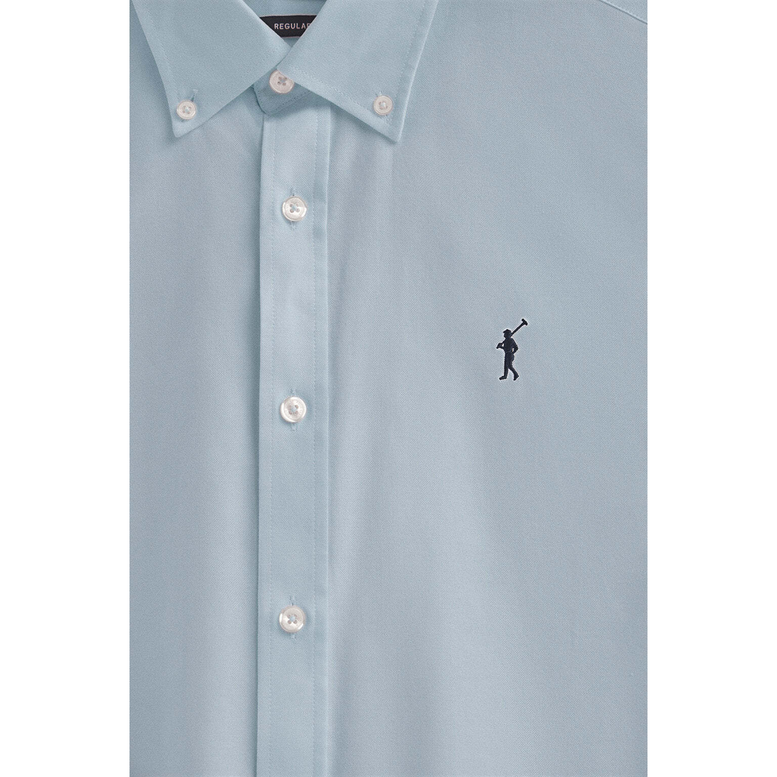 Camisa azul celeste de corte regular con logo Rigby Go