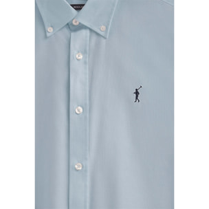 Camisa azul celeste de corte regular con logo Rigby Go